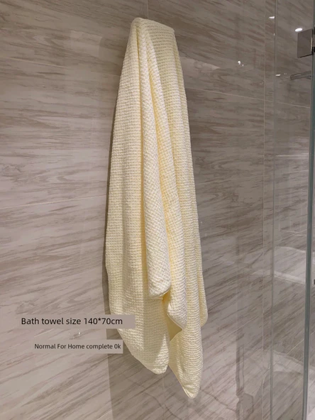Ananas Desenli Banyo Havlusu - Süt Beyazı Bone - 70x140cm - 4