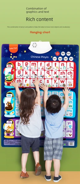 Erken Eğitim Duvar Tablosu - Pinyin + İngilizce - Resim 9
