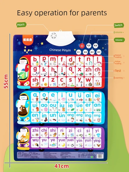 Erken Eğitim Duvar Tablosu - Pinyin + İngilizce - Resim 5