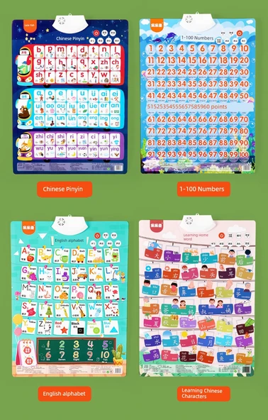 Erken Eğitim Duvar Tablosu - Pinyin + İngilizce - Resim 12