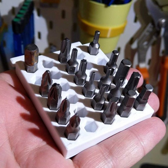 Ikea Skadıs 30lu Altıgen Şarjlı Matkap Ucu Tutucu Stand Aparat Beyaz - 3