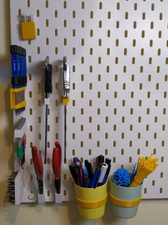 Ikea Skadıs 30lu Altıgen Şarjlı Matkap Ucu Tutucu Stand Aparat Beyaz - 5