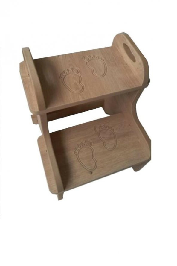 Woodylife Montessori Kahverengi Ahşap Basamak Tabure Çocuk Bebek Banyo Wc Lavabo Merdiven Yükseltici Eğitici Kaymaz - 3