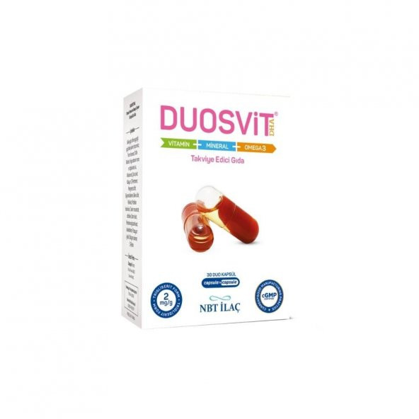 Duosvit DHA Vitamin, Mineral Ve Omega3 Takviye Edici Gıda 30 Duo Kapsül