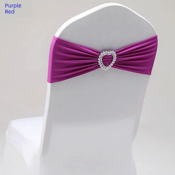 Kalp Şekilli Sandalye Örtüsü - Fuşya - 35x14cm