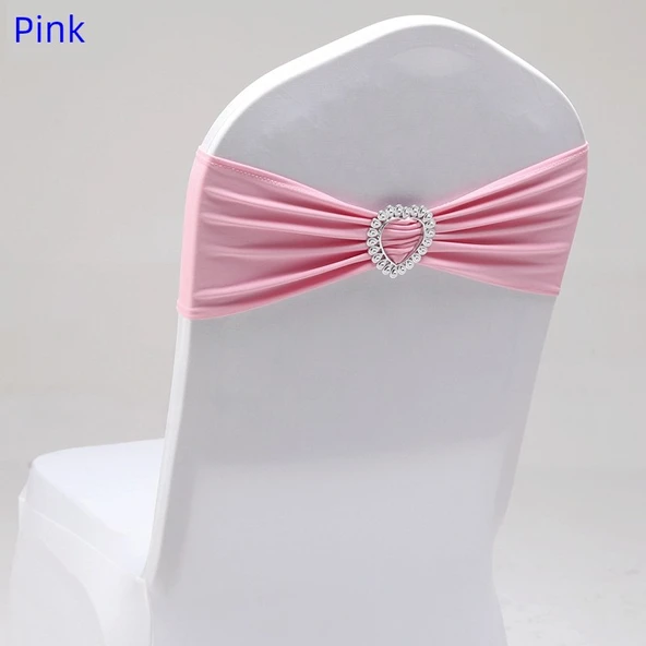 Kalp Şekilli Sandalye Örtüsü - Pembe - 35x14cm