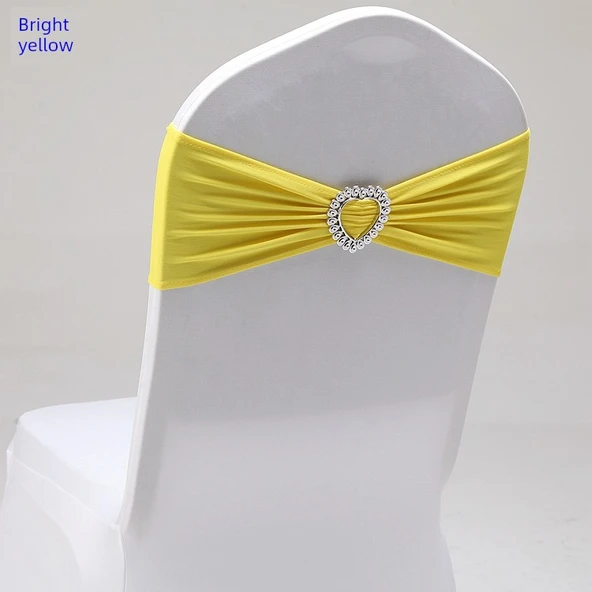 Kalp Şekilli Sandalye Örtüsü - Parlak Sarı - 35x14cm