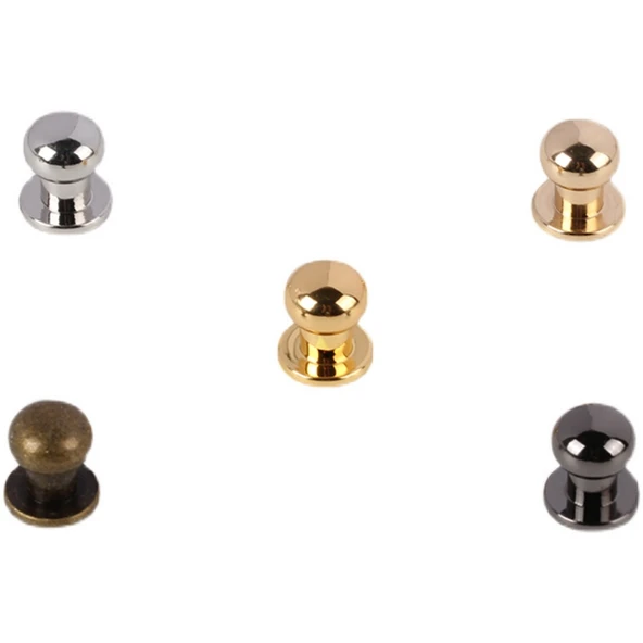 Kendin Yap El Yapımı Bakır Vidalı Broş - Keşiş Kafası - 6mm Bronz [5'li Set] - 5