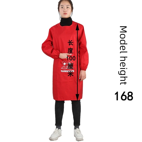 Uzun Kollu Su Geçirmez Mutfak Önlüğü - Mor - Resim 3