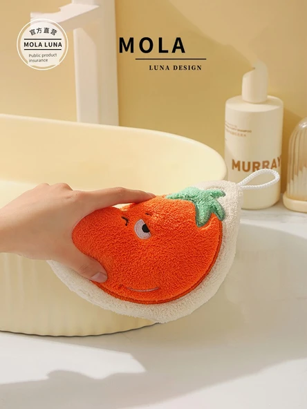 Çizgi Film Sebze Desenli Mutfak Havlusu - Patlıcan - 4