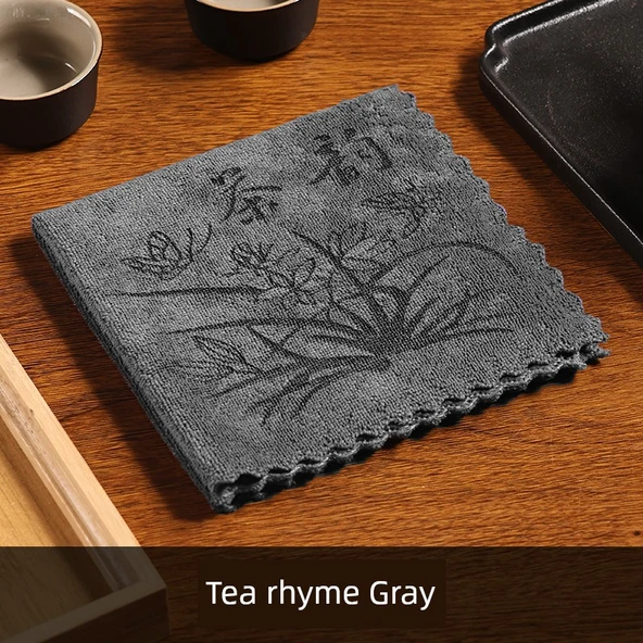 Çay Seti Havlusu - Çay Ahengi Gri 30x30cm