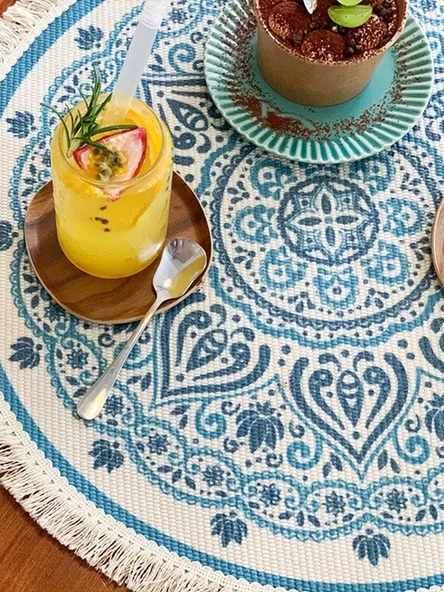 Bohem Tarzı Masa Örtüsü - Brandon - 120cm Çap - Resim 4