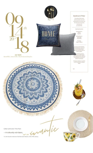 Bohem Tarzı Masa Örtüsü - Brandon - 120cm Çap - Resim 8