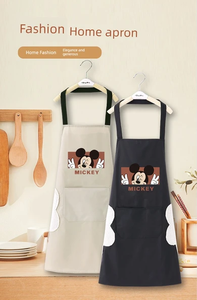 Su Geçirmez Ayarlanabilir Önlük - Mickey Yeşil El Silmeli - Resim 7