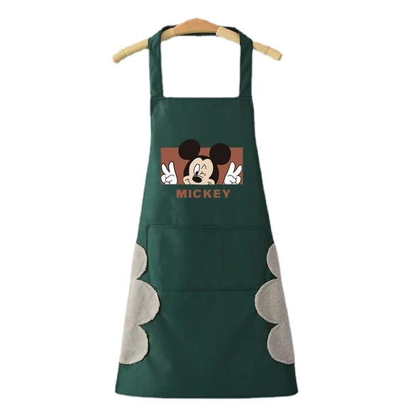 Su Geçirmez Ayarlanabilir Önlük - Mickey Yeşil El Silmeli - Resim 6
