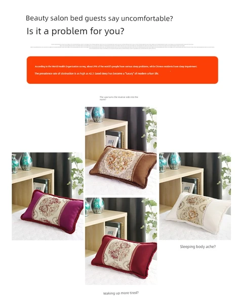 Güzellik Salonu Yatak Yastığı - Dantelli Kare - Yeşil Pamuk Dolgulu - Resim 9