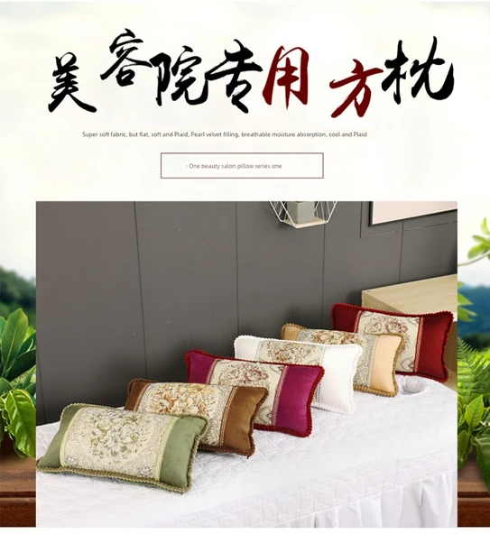 Güzellik Salonu Yatak Yastığı - Dantelli Kare - Yeşil Pamuk Dolgulu - Resim 8