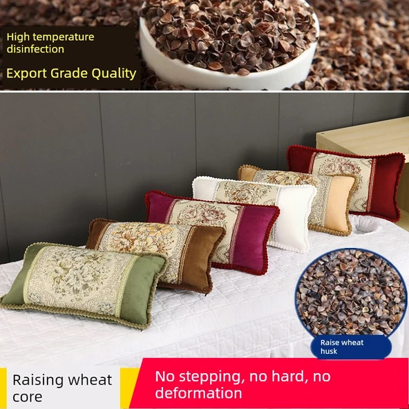 Güzellik Salonu Yatak Yastığı - Dantelli Kare - Yeşil Pamuk Dolgulu - Resim 3