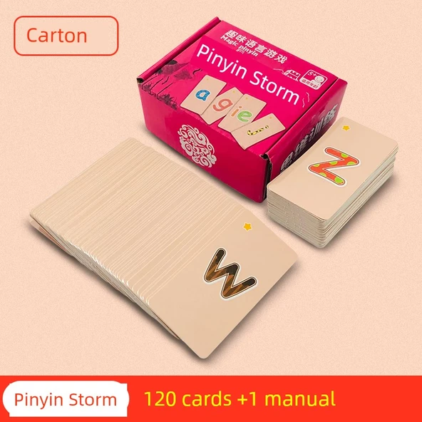 Çocuklar İçin Erken Öğrenme Kart Oyunu - Pinyin Yeteneği [Pinyin Fırtınası 120]