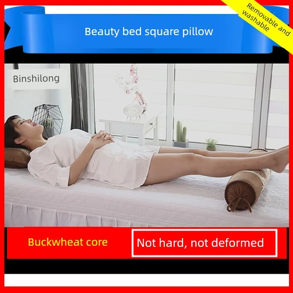 Güzellik Salonu Yatak Yastığı - Dantelli Kare - Yeşil Pamuk Dolgulu - Resim 4