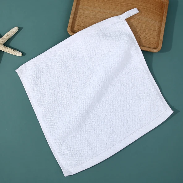 Kreş Pamuk Ağız Temizleme Havlusu - 35 Gram Kalınlaştırılmış - 25x25 cm - Köşe Askılıklı (10 Adet)
