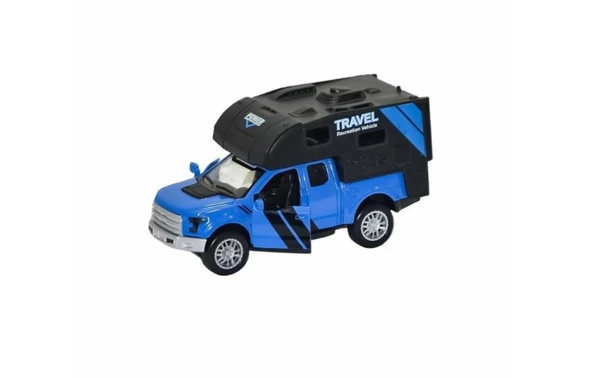 Metal Sesli ve Işıklı Çek Bırak 4x4 Kamp Aracı 3 asorti 13 x 5 x 6 cm - 2