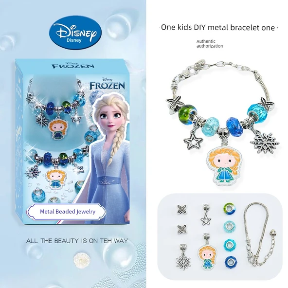 Frozen DIY Boncuk Bileklik/Kolye Yapım Seti - Buz Mavisi