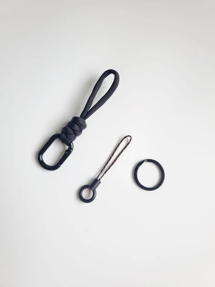 Paraşüt İpi Örgü Anahtarlık - 11cm +2 Aksesuar