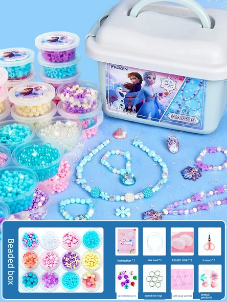 Frozen DIY Boncuk Bileklik Yapım Seti - Bavul Model 1600 Parça