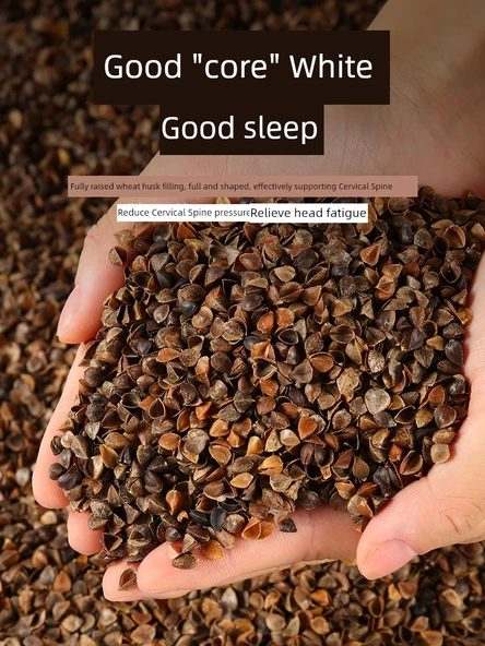 Karabuğday Kabuğu Yastık - Kahve Ekose Orta Boy - Resim 5