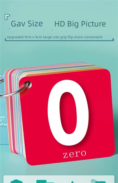 Çocuklar İçin Sayısal Hafıza Kartları 1-100 - 2 Kutu (0-100 Sayısal Tanıma + Resimli Okuma Yazma) - Resim 7