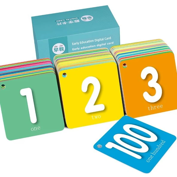 Çocuklar İçin Sayısal Hafıza Kartları 1-100 - 2 Kutu (0-100 Sayısal Tanıma + Resimli Okuma Yazma) - Resim 3