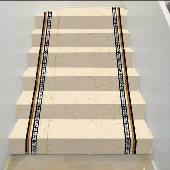 Su Geçirmez Kaymaz Kendinden Yapışkanlı Deri Merdiven Halısı - WY Camel 80cm Genişlik