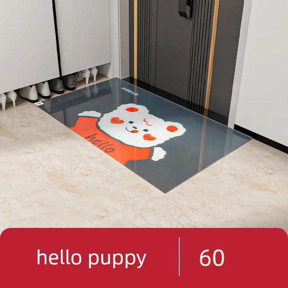 Yapışkanlı Zemin Paspası - 60x80cm - Hello Puppy - 60 Yaprak