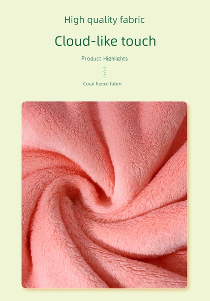 Mercan Polar Havlu Seti - Açık Pembe (Turuncu Kutu) 1 Banyo + 2 Yüz Havlusu [Kalınlaştırılmış] - 10