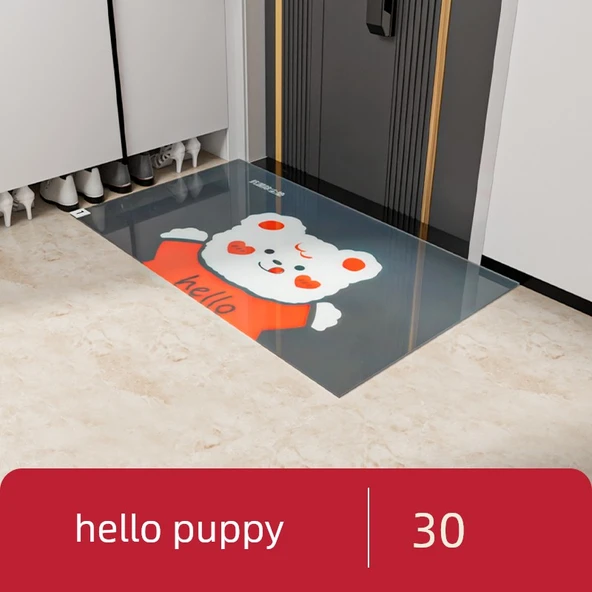 Yapışkanlı Zemin Paspası - 60x80cm - Hello Puppy - 30 Yaprak