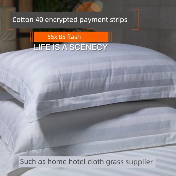 Otel Tipi Beyaz Pamuklu Yastık Kılıfı - 40 Sıklık Saten 55x85