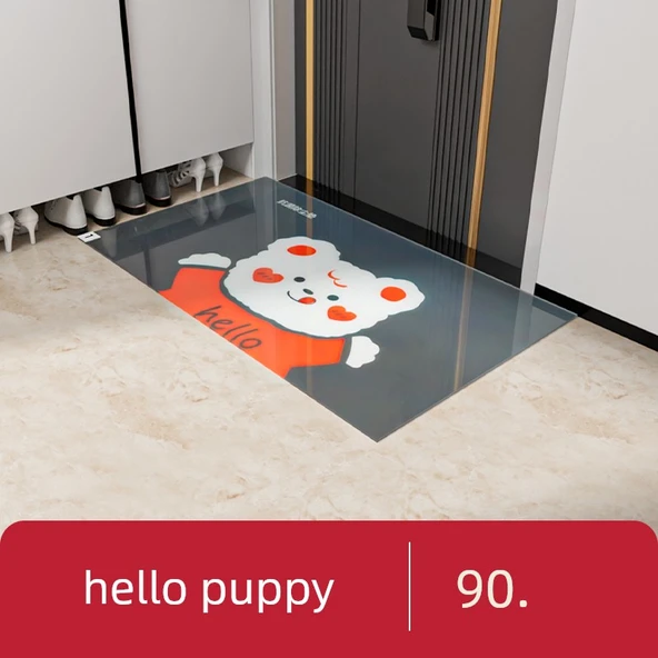 Yapışkanlı Zemin Paspası - 60x80cm - Hello Puppy - 90 Yaprak