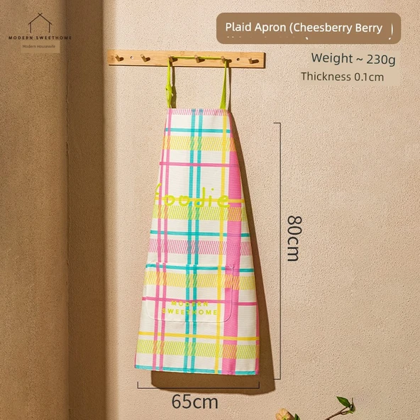 Ekose Desen Halter Yaka Kanvas Önlük - Cheesberry