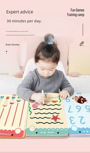 Çocuklar için Kalem Kontrolü Alıştırma Kitabı - Kalem Kontrolü Eğitimi (2+ Yaş) - Resim 10