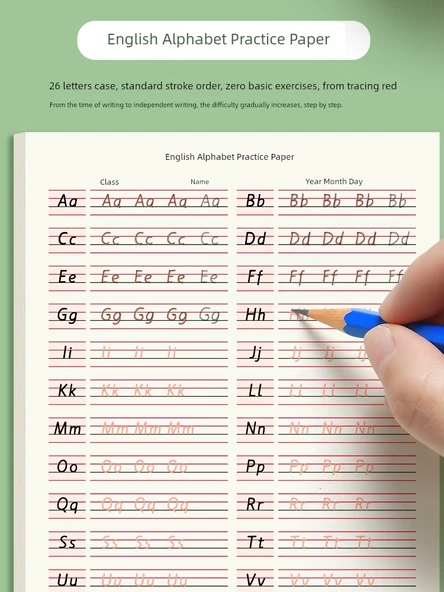 Çocuklar için Matematik ve İngilizce Kaligrafi Alıştırma Tahtası 16K Göz Koruma - [5 adet] 100 Yaprak / Matematik - 4
