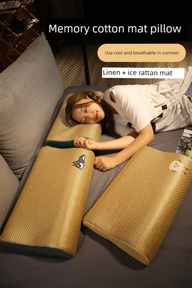 Yazlık Uyku Pedi Yastık - Yazlık Mat Dalga Yastık J Dinozor 50x30cm - Resim 8