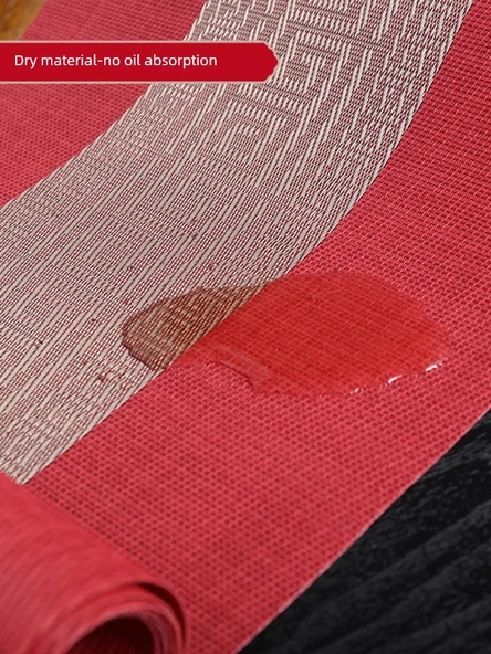 Çin Tarzı PVC Su Geçirmez Masa Örtüsü - Kırmızı - 40x160cm - Resim 4