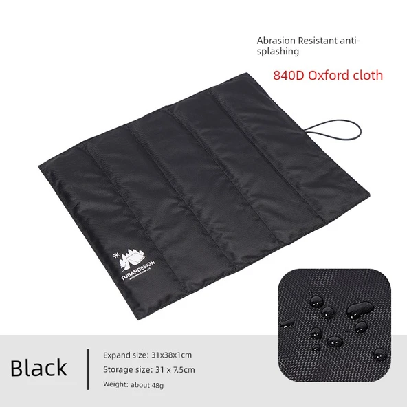 Mini Taşınabilir Sandalye Minderi - Siyah 840D