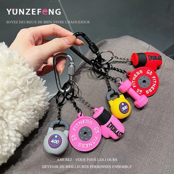 Halter Spor Anahtarlık Kolye - Eldiven Tozu/Barfiks Tozu/Dambıl Gri - 4