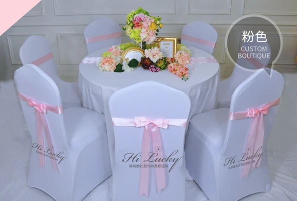 Elastik Sandalye Örtüsü Fiyonk Düğün Dekorasyon Kurdelesi - Açık Pembe-1 - 4.5 TL Yeni Satış