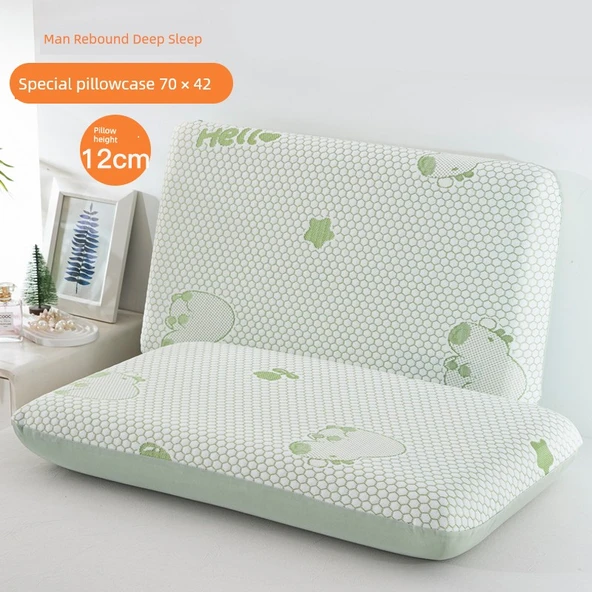 Buz İpek Jakarlı Yastık Kılıfı 70x42x12cm - Bezelye Yeşili