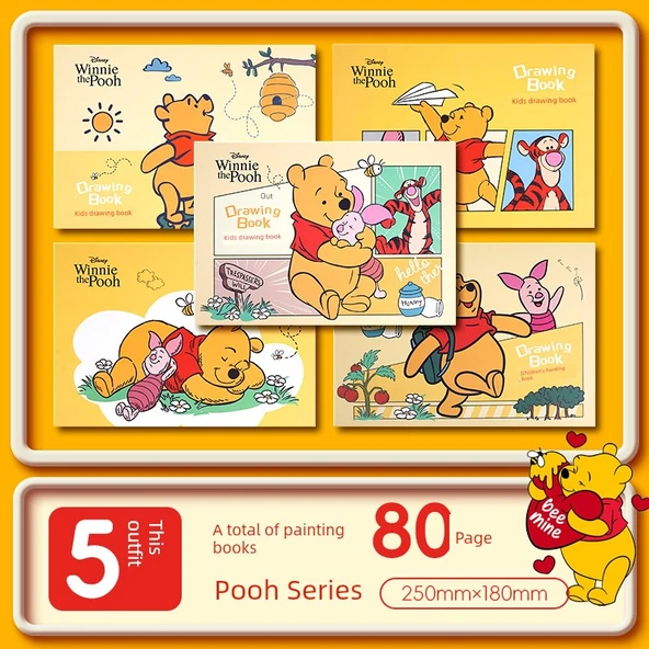 Disney Prenses Çocuk Çizim Kitabı - Resimli Kitap 5 [Winnie the Pooh]