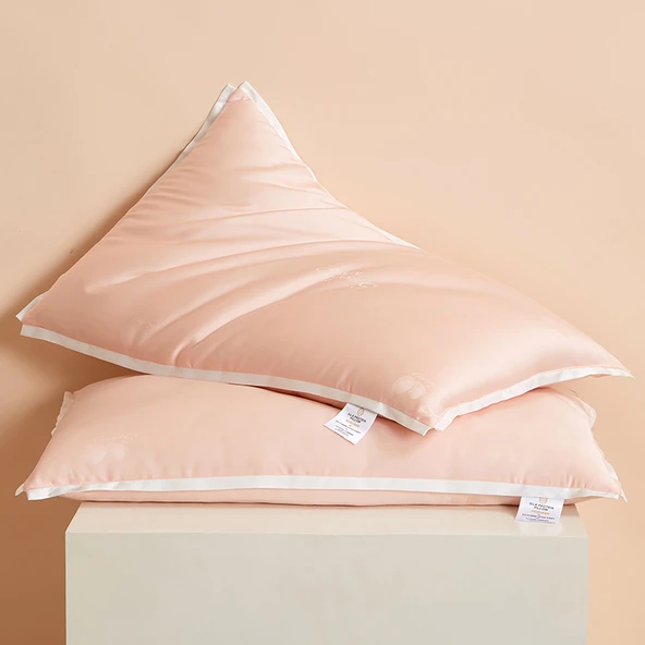 İpek Elyaf Dolgulu Alçak Yastık - Pembe - 6cm