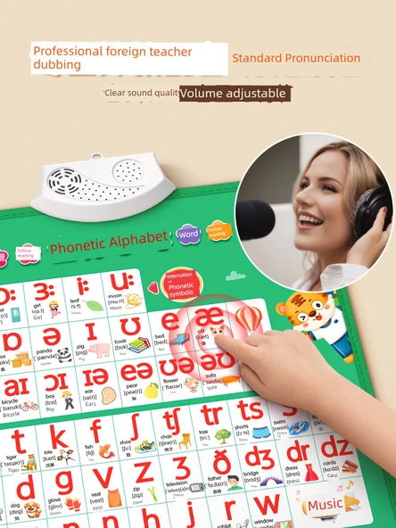 İngilizce Fonetik Alfabe Duvar Tablosu + Çince Pinyin - 2